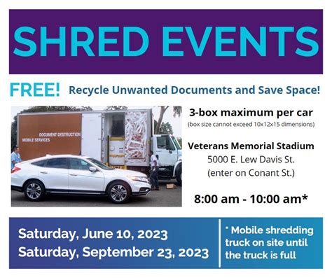A single Community <strong>Shred-it Event</strong> can result in the recycling of more than 70 tons of paper. . Long beach shredding event 2023
